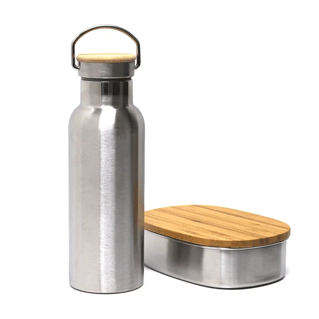 Water bottle with bento box set