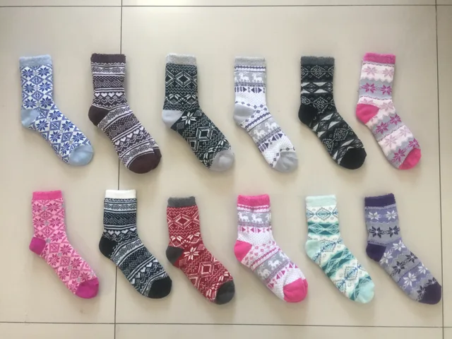 Womens Fashion Socks with grip bottoms-double layer