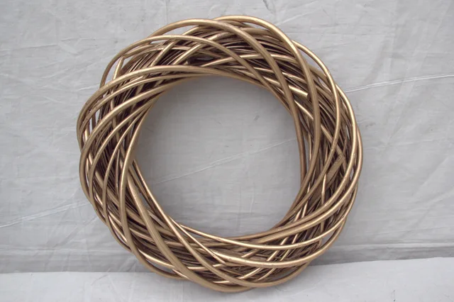 Handicraft round wicker garland for christmas decoration