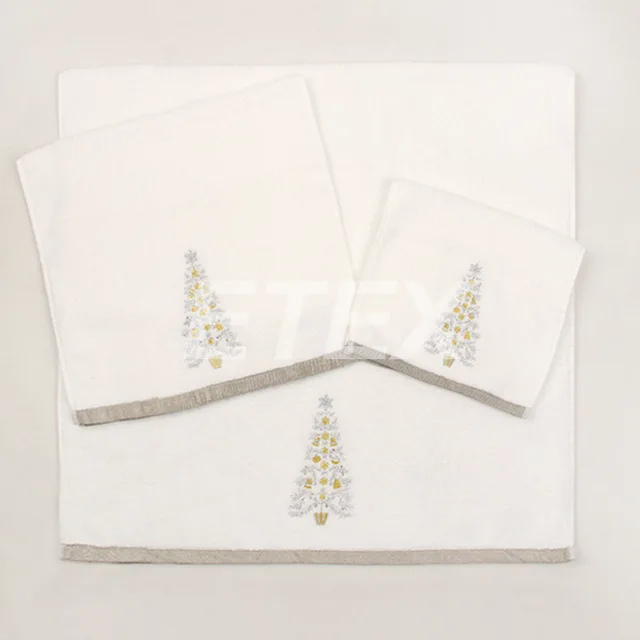 Cotton Decorative Velour Towel Set 3pcs