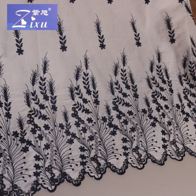 Ear of wheat 100% cotton embroidery lace dress fabric