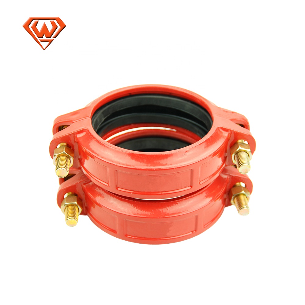 Grooved pipe fitting Rigid Flexible coupling with red color