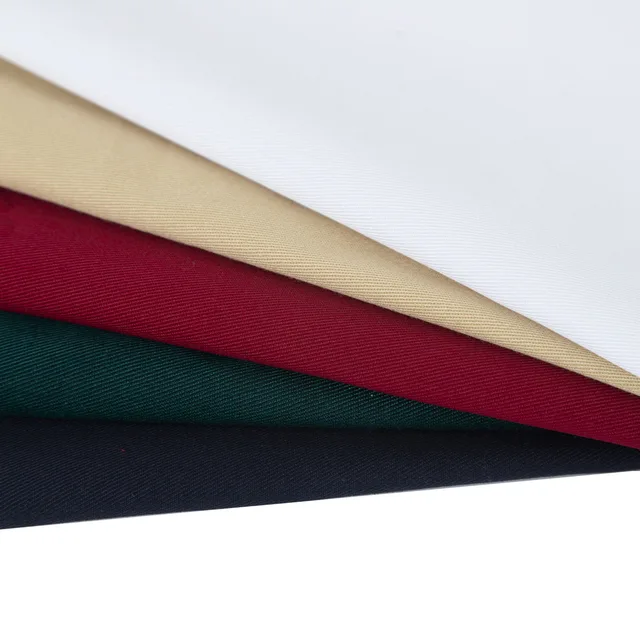 Polyester cotton 65/35 Twill 195gsm Plain Dyed Garment Fabric