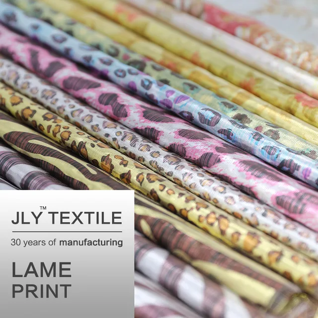 JLY Lame Fabric,Leopard Pattern Print Various Colors For Wedding Birthday Party Decoration Bag Tablecloth Linen Table Runner