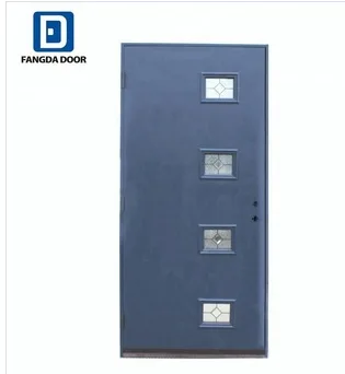 Fangda high quality 4 lite modern blue security front doors