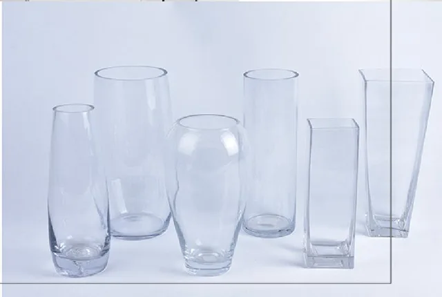 Transparent glass vase