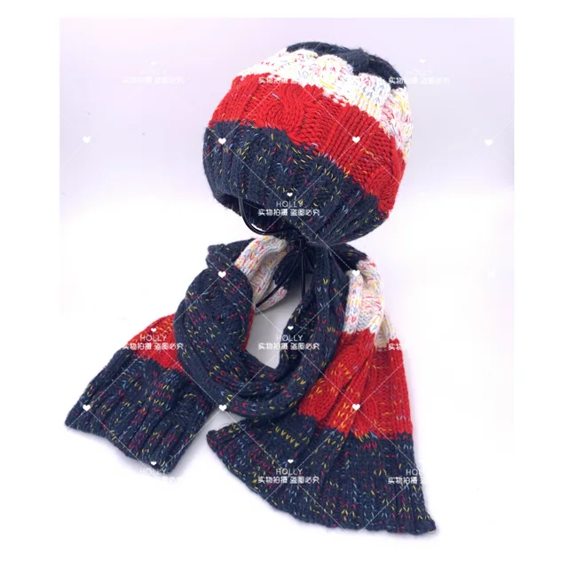 Boy Cable Knitted Beanie+sacrf Set