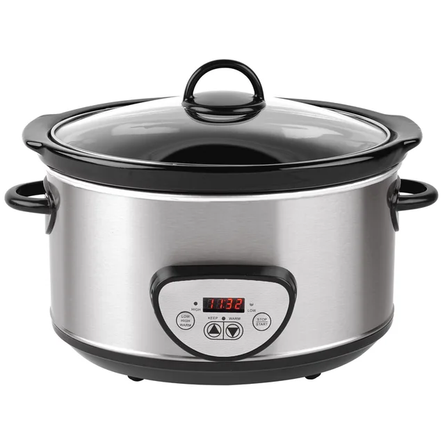 Digital Smart Control Stainless Steel Oval ceramic pot Slow cooker CROCK POT