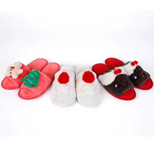 LDS Christmas mule open toe slipper