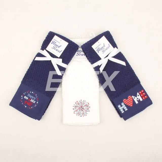 100% Cotton Americana Velour embroidery tea towel hand towel