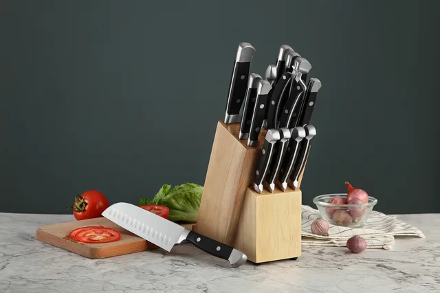 AH14 15pcs ABS handle kitchen knife set