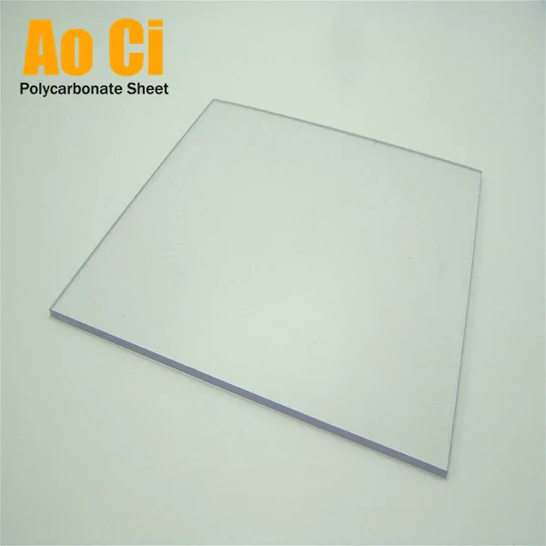 Thick clear transparent solid flat polycarbonate sheet with UV layer