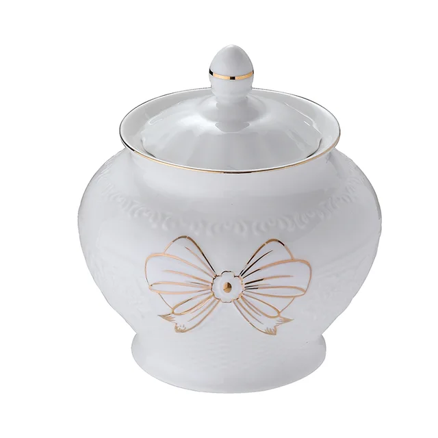 Embossed sugar pot