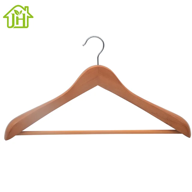 Free sample premium fashion non slip heavy duty adult wooden clothes suit hanger