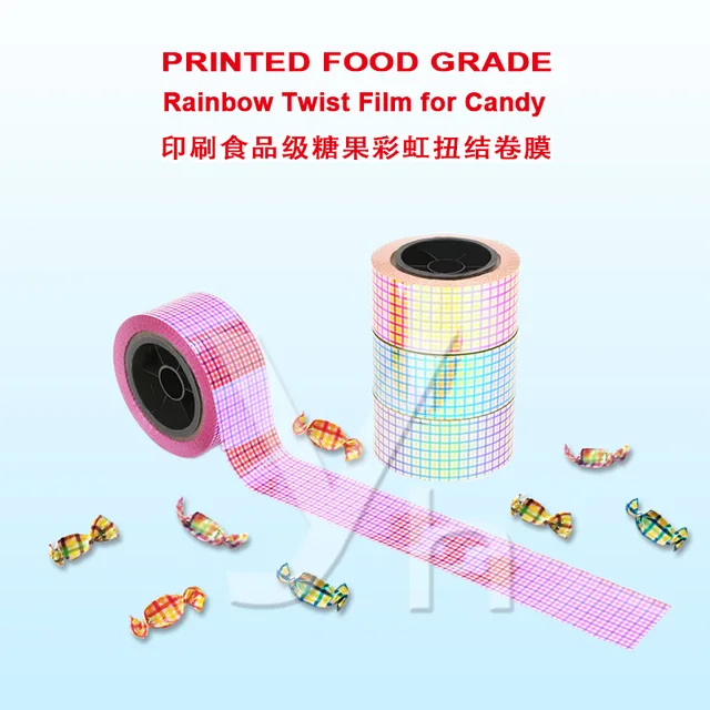 Printed Food Grade Rainbow Twist Film for Candy