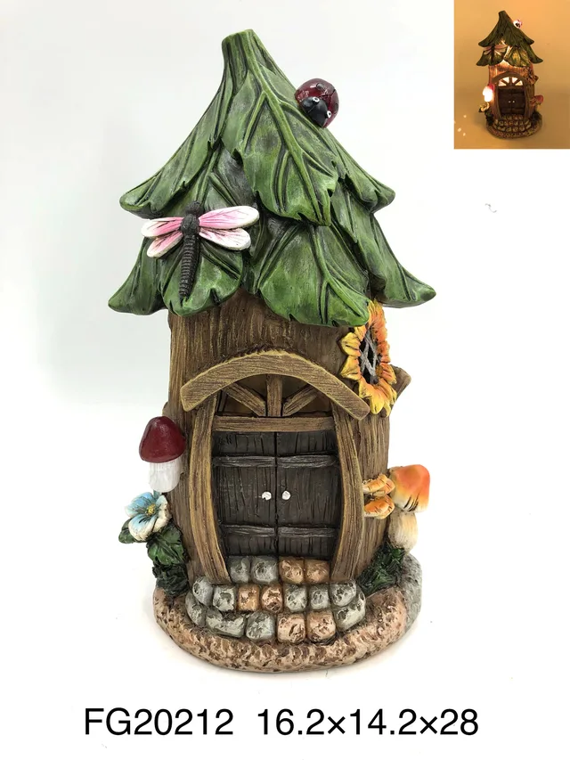Garden polyresin decor with solar light