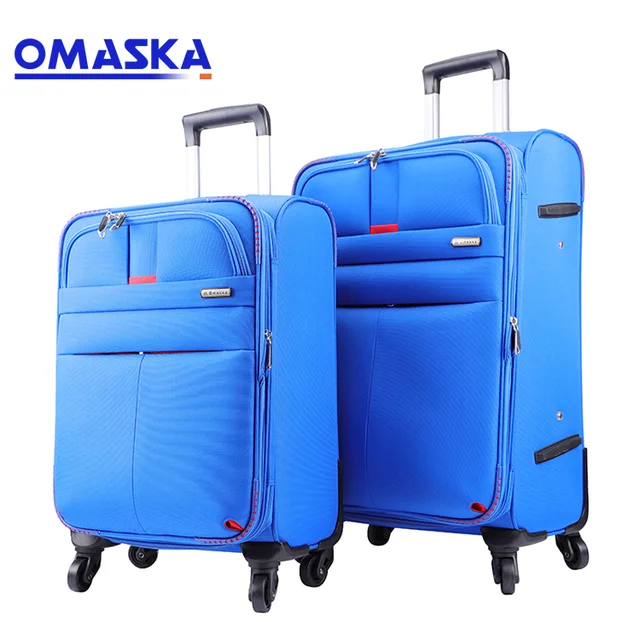 OMASKA 2020 new Design fashion soft nylon bule 20 24 28 inch business 4 wheels trolley bag