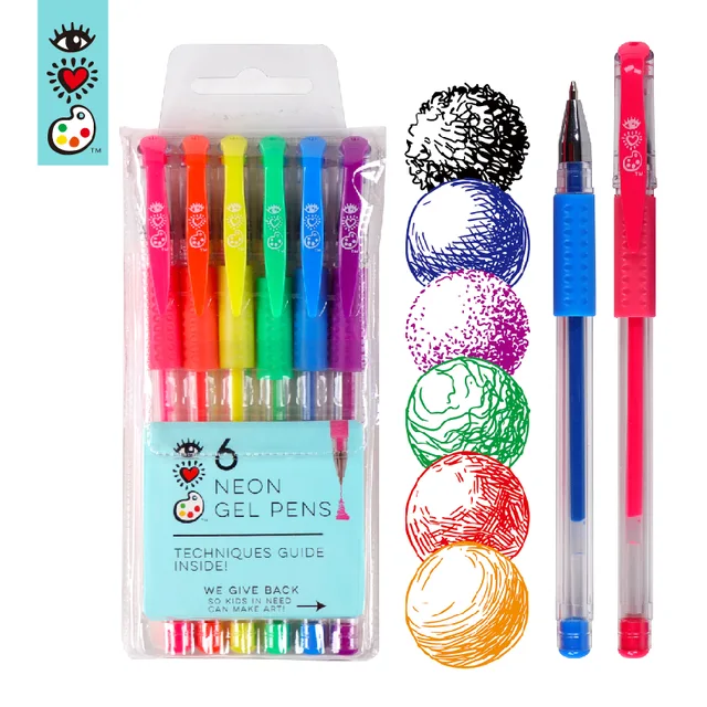 6 Colors Student Stationery Neon Gel Pen Gel Colorful Ink Pens