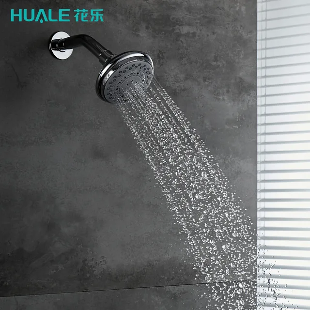 ABS three function plastic chromed high pressure massage fixed shower head for bathroom