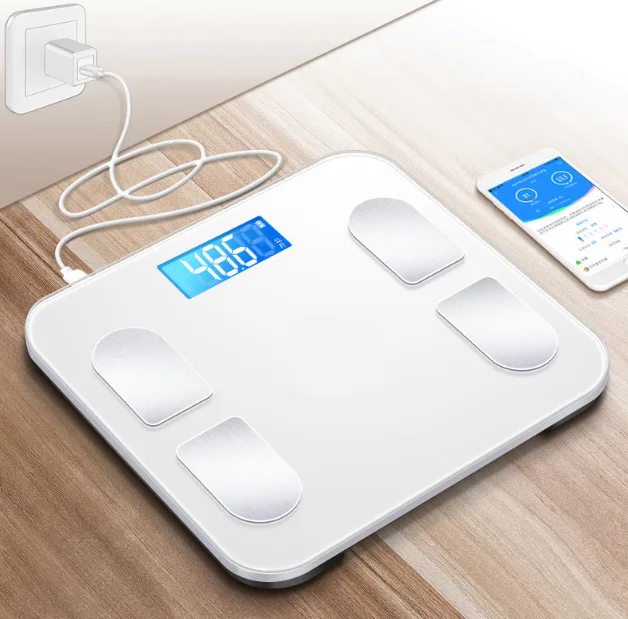 Digital Body Weight Scale, Smart Bluetooth Body Fat BMI Scale, Bathroom Weighing Scale Tracks Bluetooth Body Fat Scale, Smart Wireless BMI Bathroom Weight Scale Body Composition Monitor Health Analyzer with Smartphone App for Body Weight, Fat, Water, BMI,