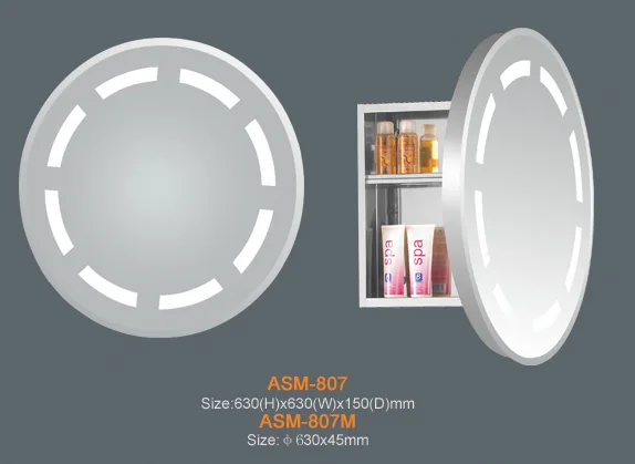 Illuminated mirror cabinet
