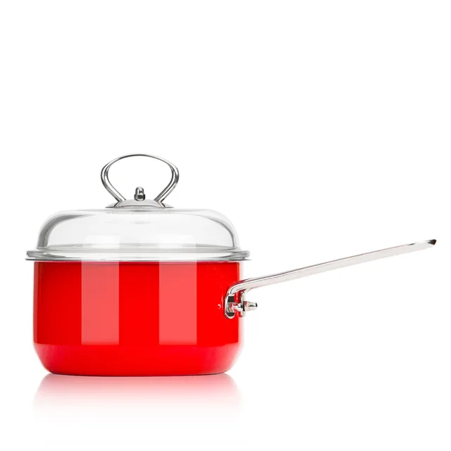 Enameled sauce pan