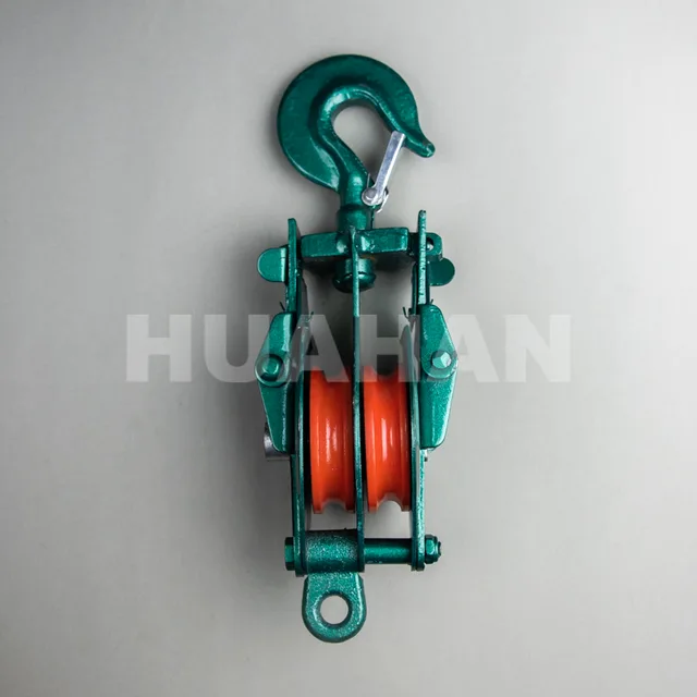 Pulley Block , Double Wheel With Hook ,double Open Type