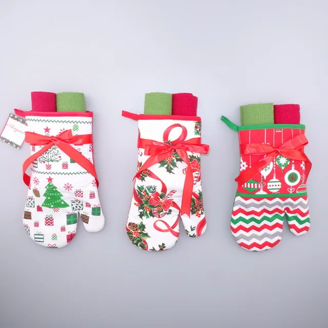 Kitchen oven mitten mitten glove with towel gift sets、tea towel printing / tea towel/kitchen towel