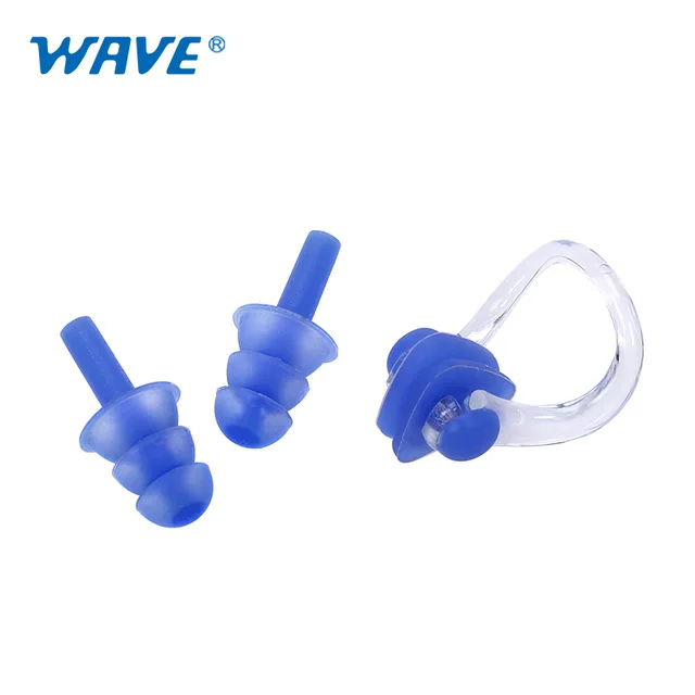 Nose clip and ear plug set for swimming