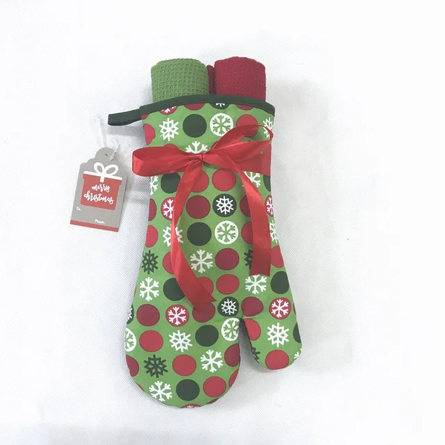 Kitchen oven mitten with towel gift sets kitchen mitten、tea towel printing / tea towel/kitchen towel