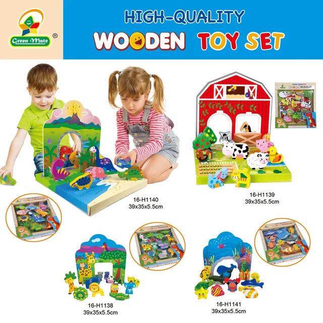 Wooden Toy Set in Color Box