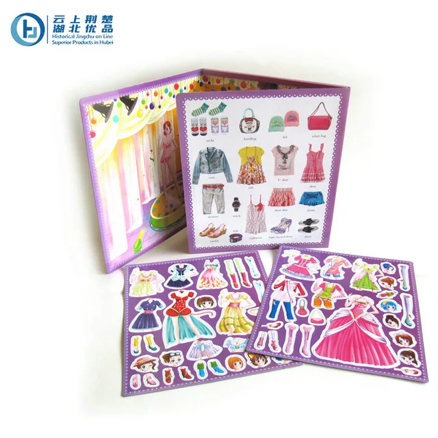 Magnetic dressup playset game book