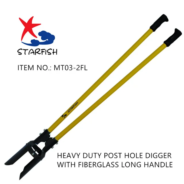 Heavy Duty Post Hole Digger With Fiberglass Long Handle