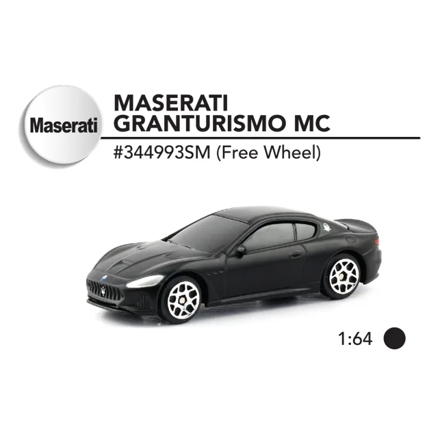 1:64 Junoir collection (Matte Black) - Maserati GranTurismo MC 2018