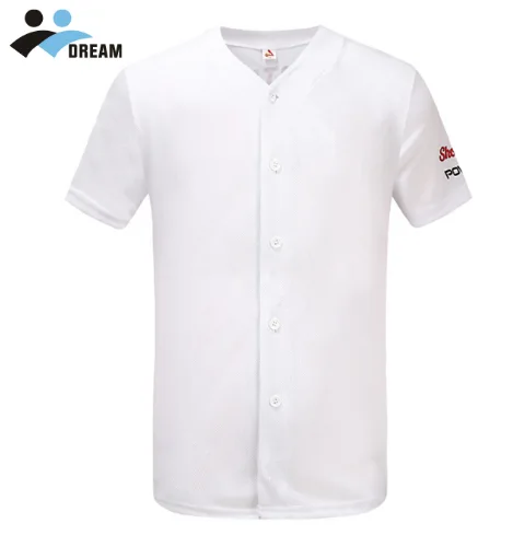 Custom cheap breathable button down baseball jersey with high quality