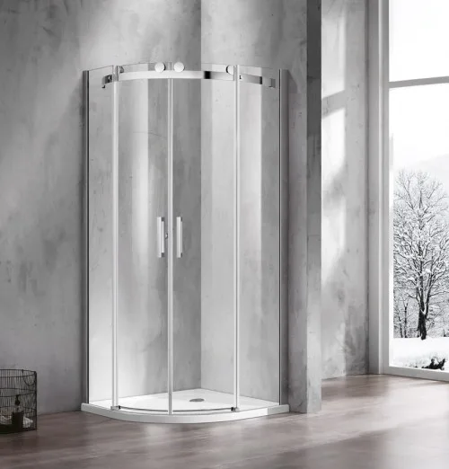 Round frameless sliding door