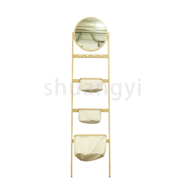 Bamboo + coat rack with fabric
