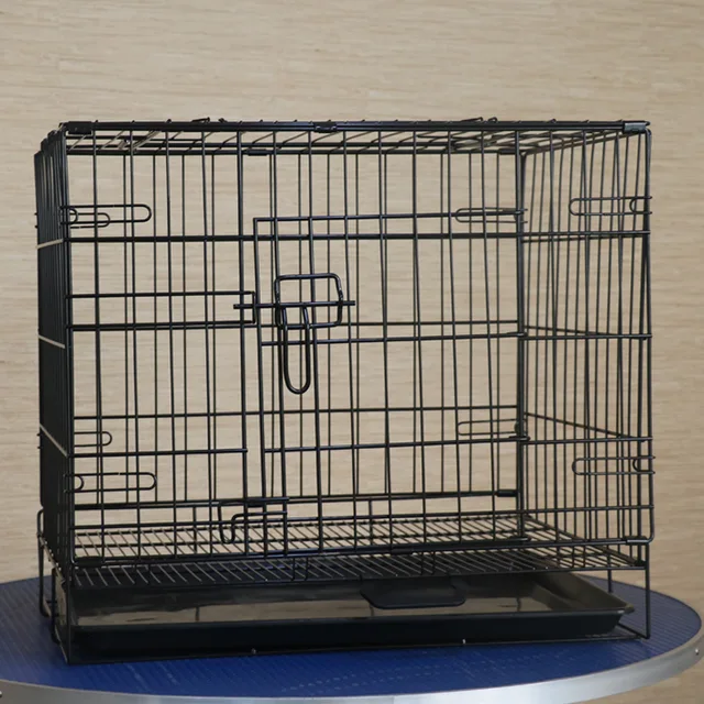 Black dog cage