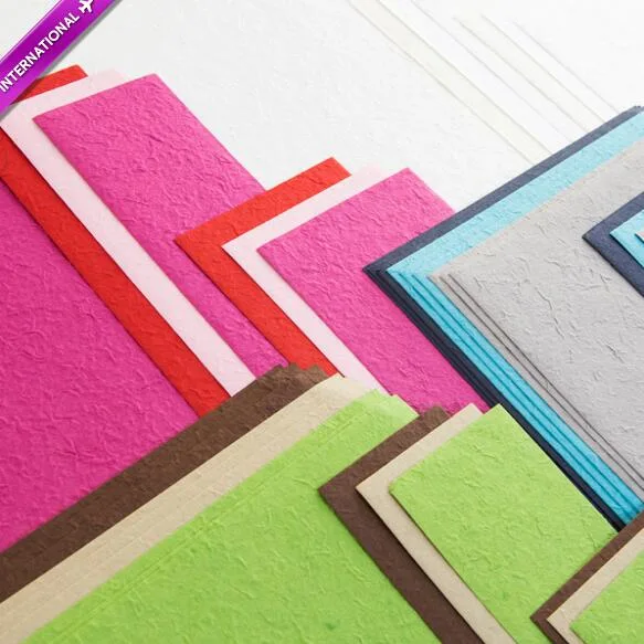 Colorful eco friendly natural material biodegradable handmade mulberry paper 110gsm