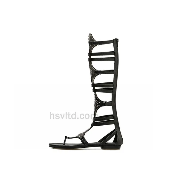 Banded sandals with diamonds