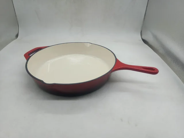 Cast iron enameled frypan