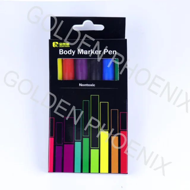 Face and Body Marker Pen 6 Colors Set
