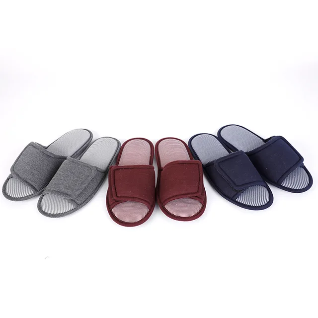 Men jersey open toe slipper
