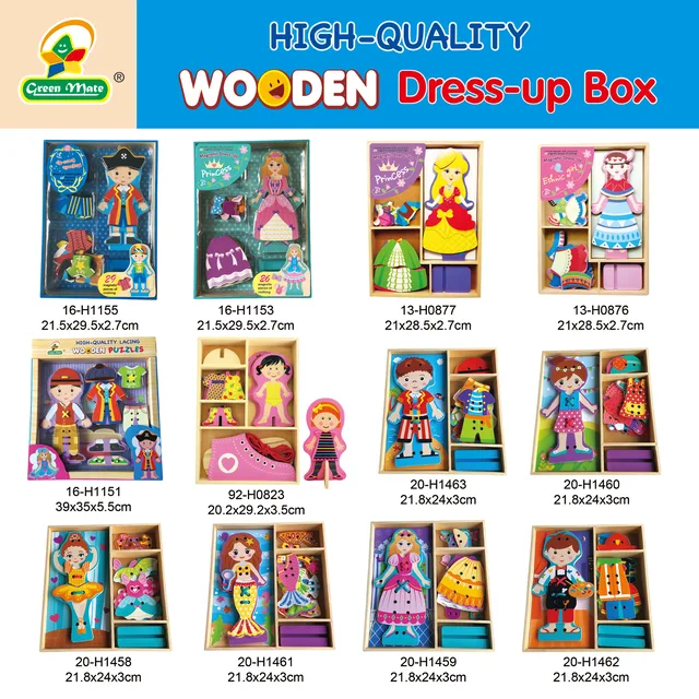 Wooden Magnetic Dress-up Box