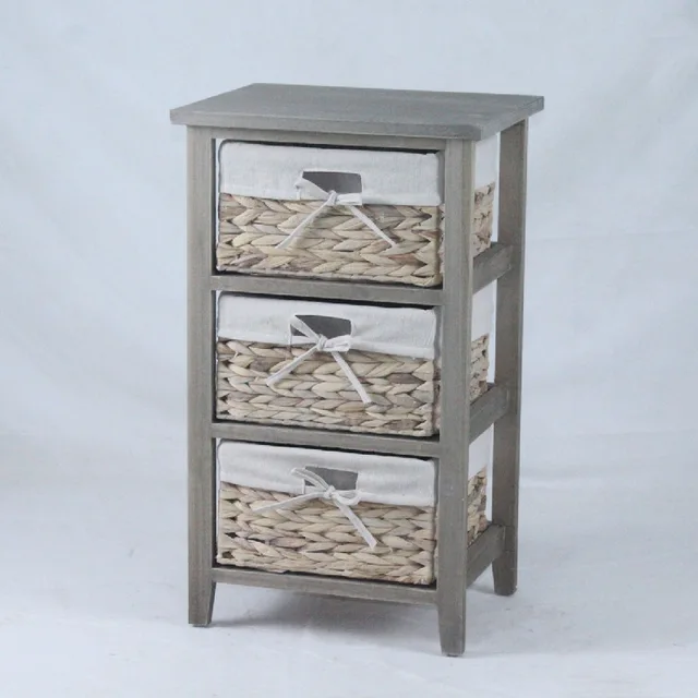 Chest of 3 water hyacinth drawers cabinet