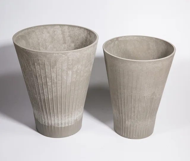 2pcs Set Indoor&Outdoor Round Plastic Vase Tall Planter