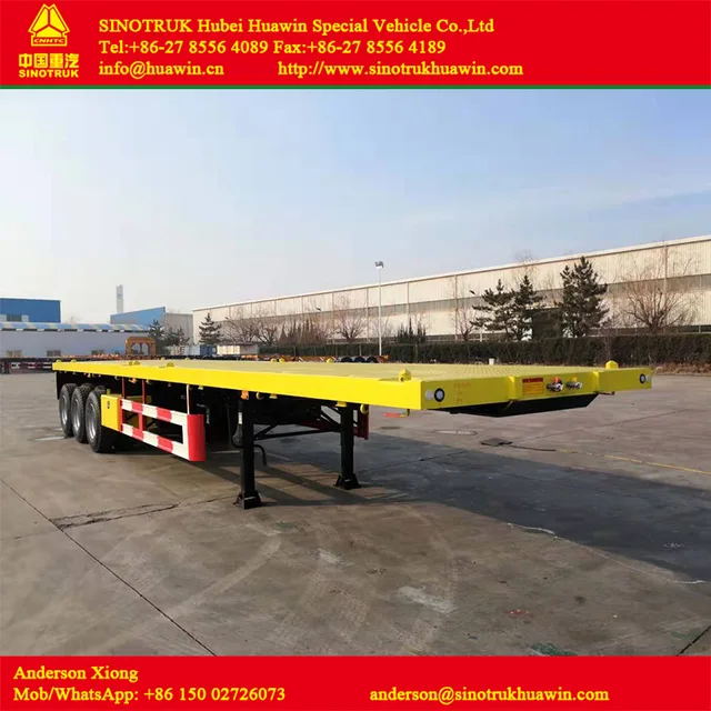 3 Axles 40FT Container Flatbed Semi Trailer