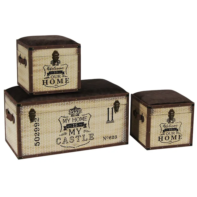 Wooden storage stool