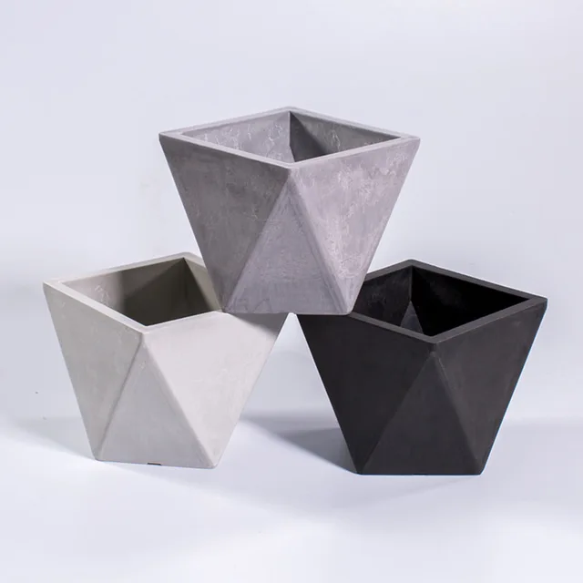 Recycled Plastic Geometric Planters Desktop Mini Succulent Plant Pot