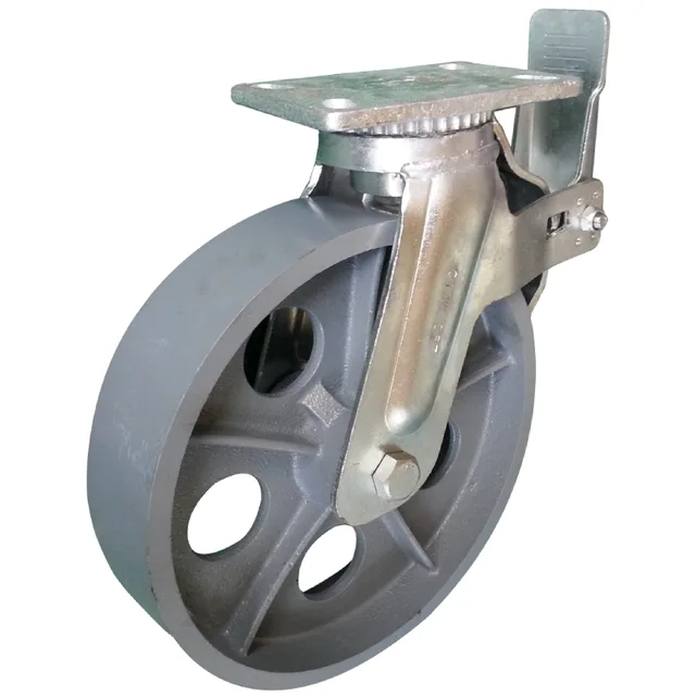 Japan Type J150 Elastic Rubber Wheel Caster With Double Brake